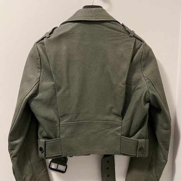 Acne Cropped Moto Leather Jacket Size 36 Small - Picture 2 of 6
